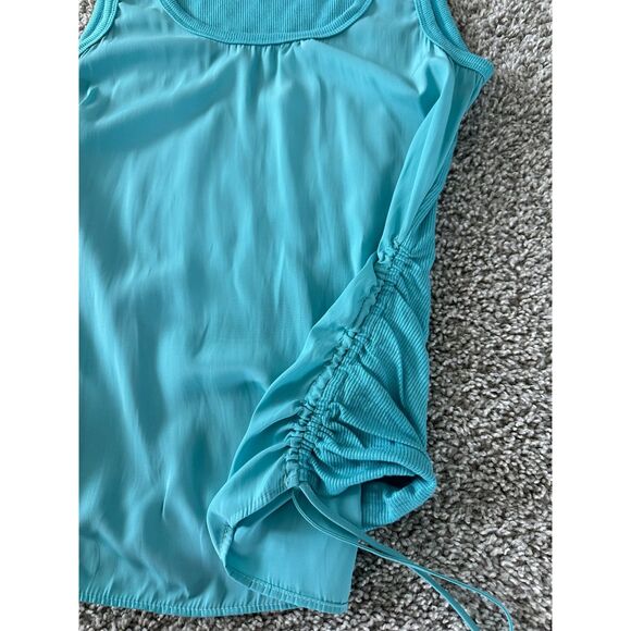 LOLA & SOPHIE Tank Top Ruched Sides Blue Women's XS - Picture 4 of 6
